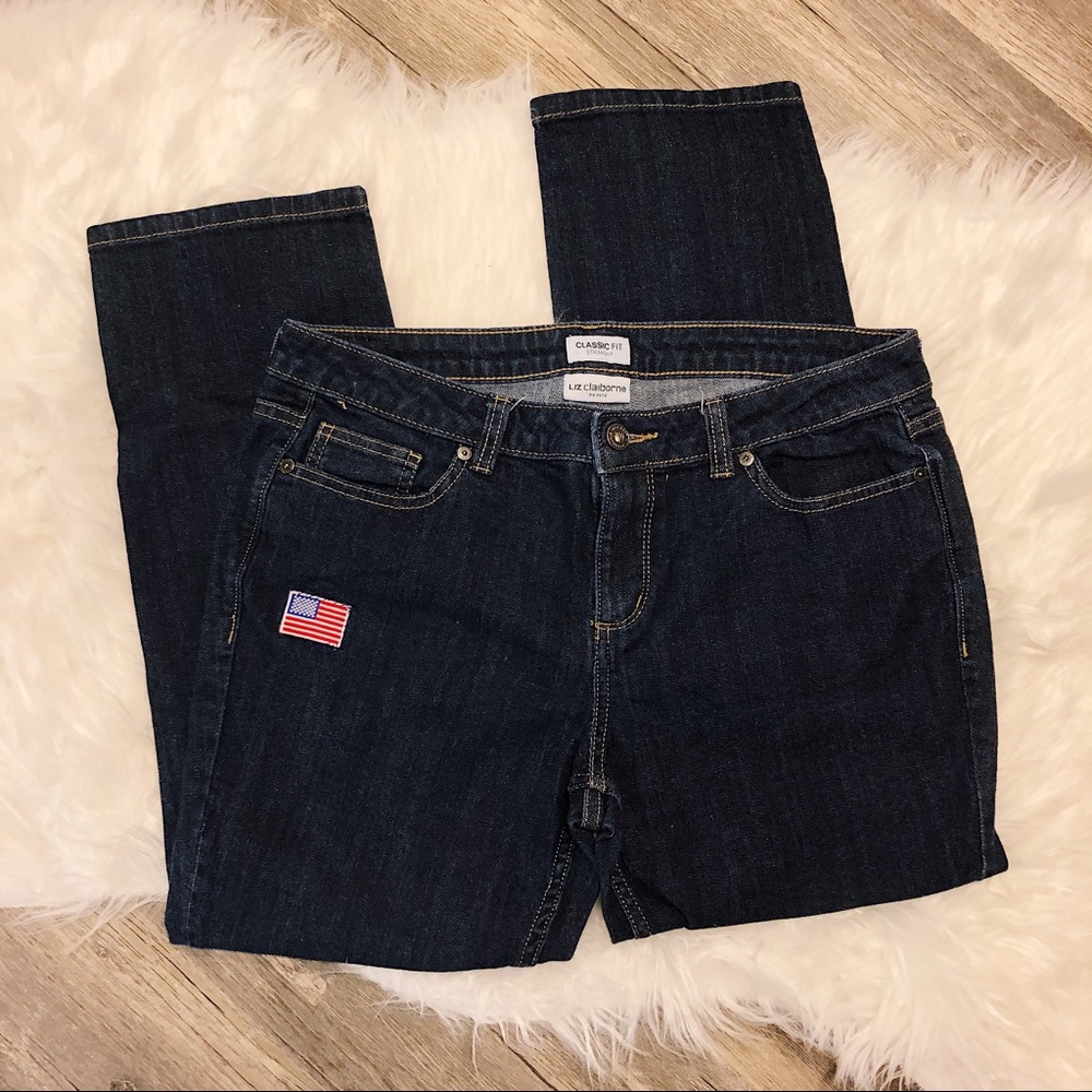 Liz Claiborne “American Flag” Embroidered Jeans